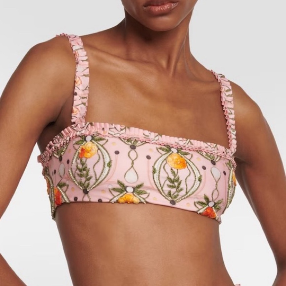AGUA BY AGUA BENDITA Olmo Lunar embroidered bikini top